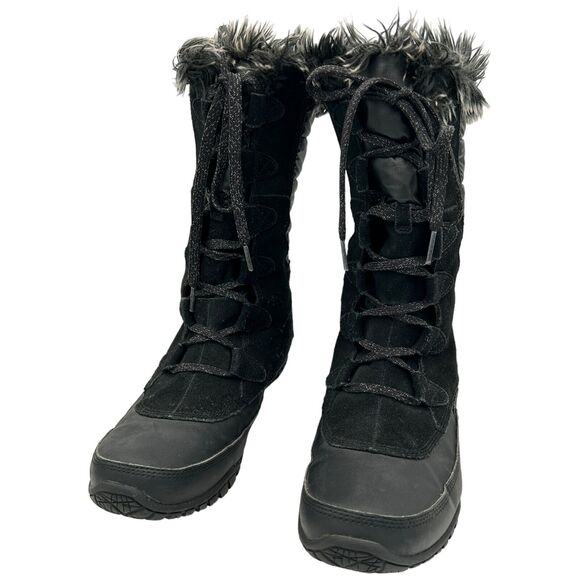 THE NORTH FACE NUPTSE PURNA BOOT WOMEN'S SHINY TNF Black A0Z3 size 9 - Picture 4 of 10
